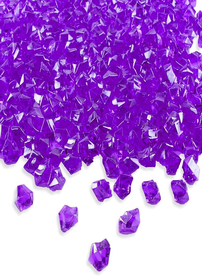 Firstly Acrylic Faux Crystals Treasure Gems for Tables Decorations Vase Fillers Wedding or Birthday Decoration, Party Favors for Arts and Crafts (Purple, 800 gm)